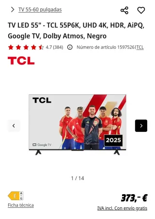 TV TCL 55 pulgadas,más dos TV LG de 24 pulgadas