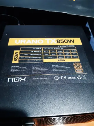 Fuente Alimentación Nox Urano TX 850W Bronce