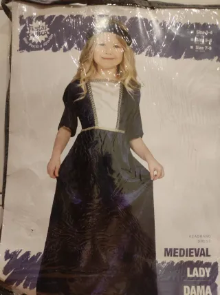 Disfraz Medieval Dama Niña Talla 5-6