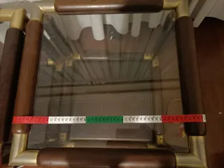 2 Mesas Auxiliares Cristal y Madera