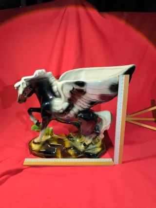 Jarrón Vintage Caballo Alado Pegaso Porcelana