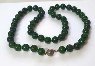 Antica Collana di perle vetro pregiate color verde