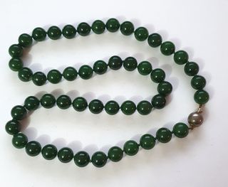 Antica Collana di perle vetro pregiate color verde