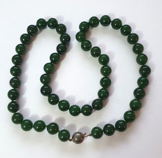 Antica Collana di perle vetro pregiate color verde