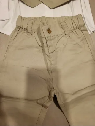 Conjunto bebé 6-9 meses camisa, chaleco y pantalón