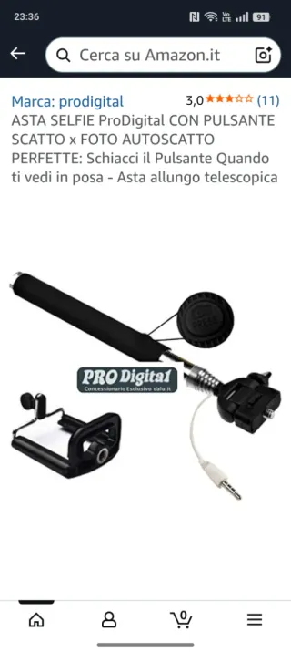 Asta selfie pro digital con pulsante