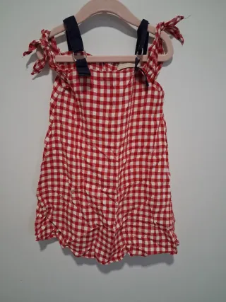 Vestido de cuadros rojo y blanco