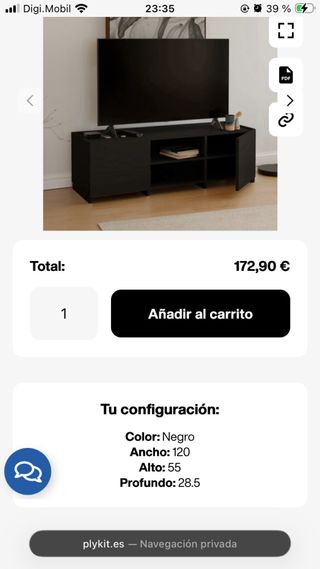 Mueble TV Negro