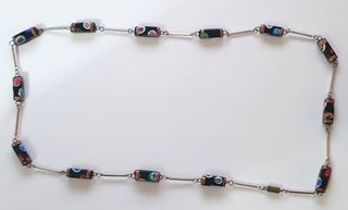 Collana vintage murrine rettangolari anni '60