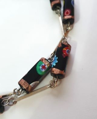 Collana vintage murrine rettangolari anni '60