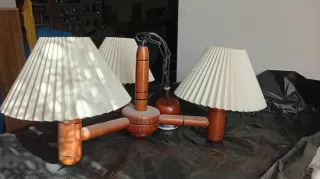 Lámpara de techo madera y papel