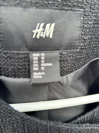 Chaqueta H&M Negra Talla M