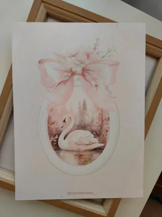 Cisne lámina decorativa