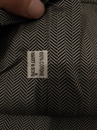 Camicia uomo grigia con linee nere