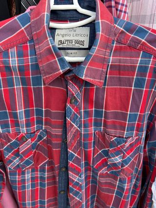 Camisa Angelo Litrico Slim Fit Cuadros S