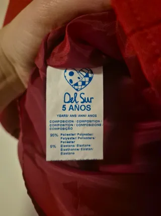 Vestido rojo niña volantes talla 5