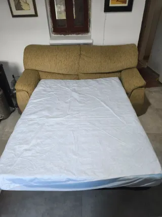 Sofá Cama Beige Tela