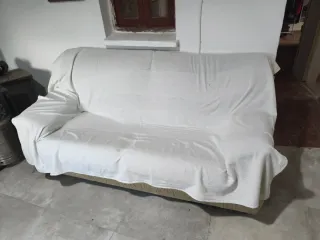 Sofá Cama Beige Tela