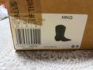 Botas Cowboy Piel Mango Beige