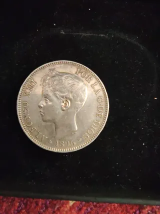 Moneda Plata Alfonso XIII 1896