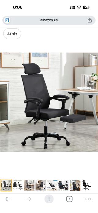 Silla de oficina ergonómica con reposacabezas