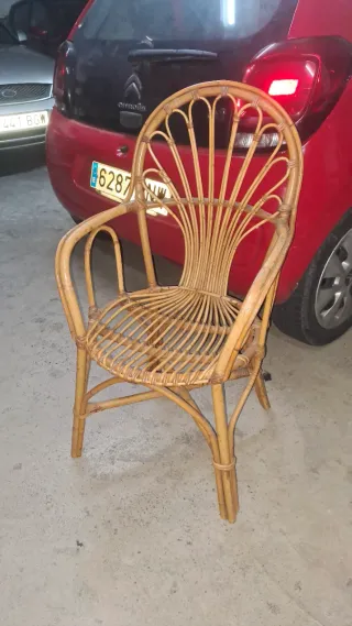 Silla/Sillón de mimbre y bambú