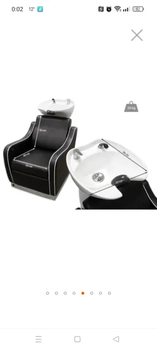 Sillón lavacabezas tapizado