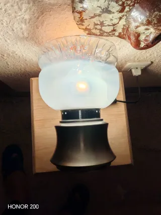 Lámpara de mesa antigua cristal