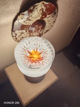 Lámpara de mesa antigua cristal