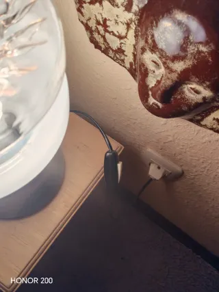 Lámpara de mesa antigua cristal