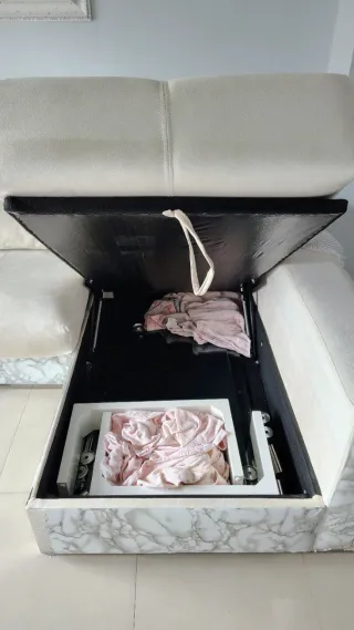 Sofá chaise longue beige