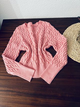 Jersey rosa tejido con ochos