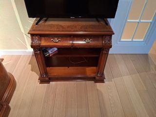 Mueble de salón completo madera y cristal