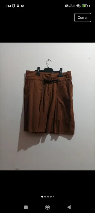 Falda marrón drapeada