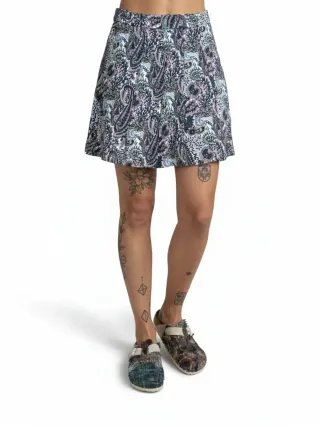 Saia Lanidor Paisley Rosa e Preto