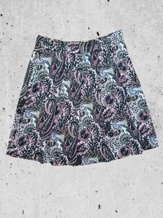 Saia Lanidor Paisley Rosa e Preto