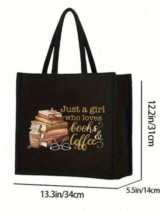 Bolso Lona Negra + Estuche Just a girl