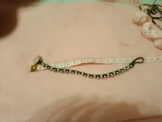 Pulsera Plata Bolitas Negra