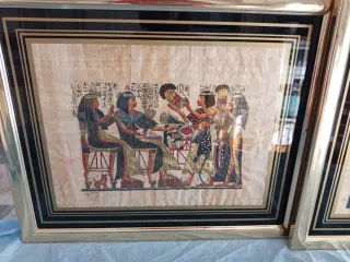2 Cuadros Antiguos Egipcios Papel Papiro