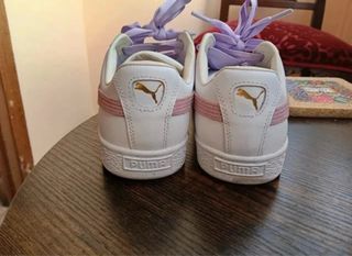 Zapatillas Puma Basket Bow SB blancas cordon lazo