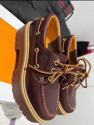 Timberland Scarpe Barca Marroni Nuove