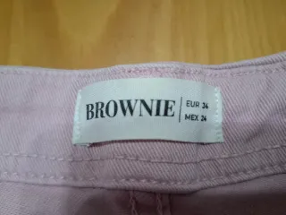 Pantalones tejanos culotte cargo Brownie rosa T.34