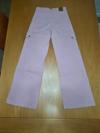 Pantalones tejanos culotte cargo Brownie rosa T.34