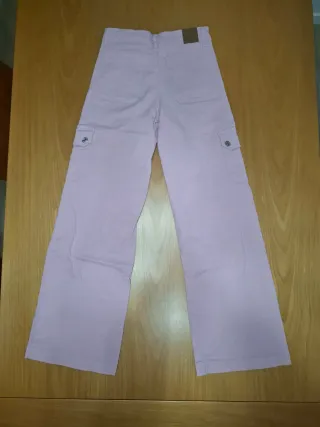 Pantalones tejanos culotte cargo Brownie rosa T.34