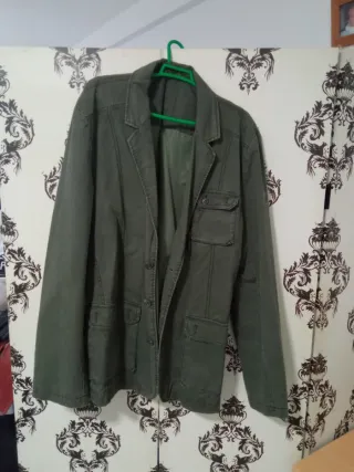 Chaqueta verde militar hombre