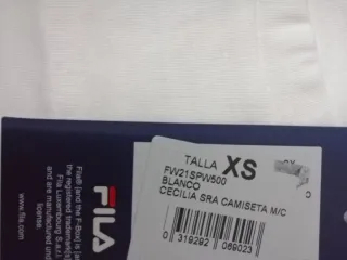 Camiseta Fila Blanca Talla XS