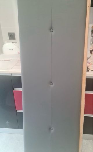 Cabecero de cama polipiel gris