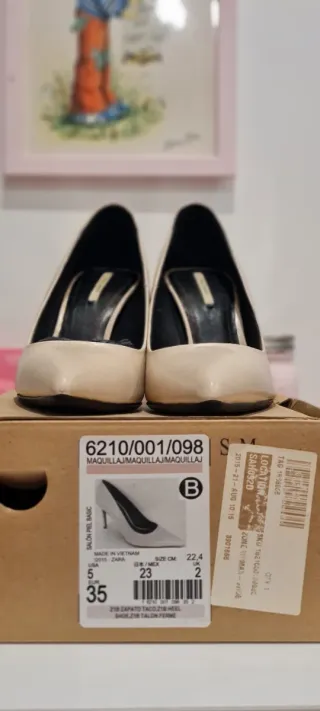 Zapatos Zara Talla 35 Beige