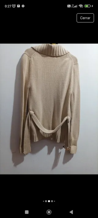 Cárdigan beige tejido