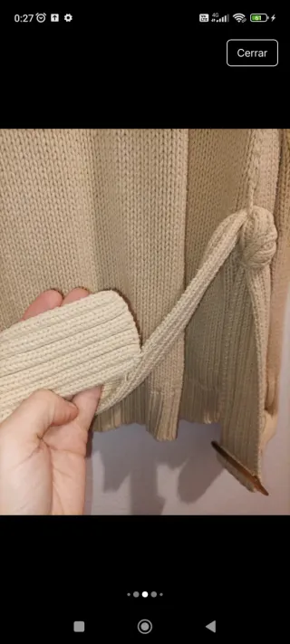 Cárdigan beige tejido